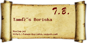Tamás Boriska névjegykártya